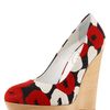 Yves Saint Laurent Poppyprint Canvas Wedge Pump in Red - Lyst