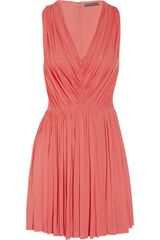 Alexander McQueen Pleated Fine-jersey Dress