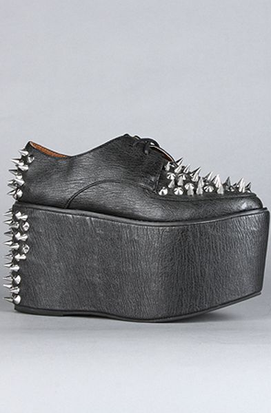 Jeffrey Campbell The Sting Spike Shoe in Black and Silver in Black - Lyst