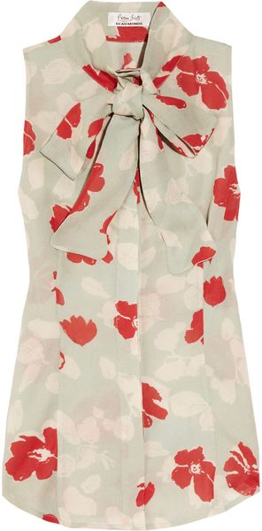 L'Wren Scott Floral-print Georgette Top - Lyst