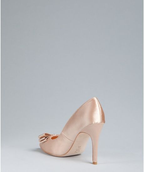 champagne lace pumps