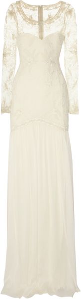 Temperley London Belle Embroidered Lace and Silk-chiffon Gown - Lyst
