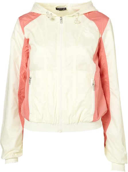 Topshop Airtex Mix Hooded Bomber Jacket in Pink (lemon) - Lyst