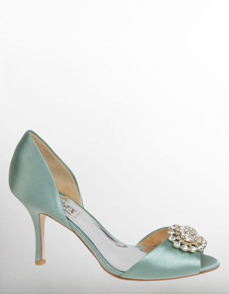 green lace pumps
