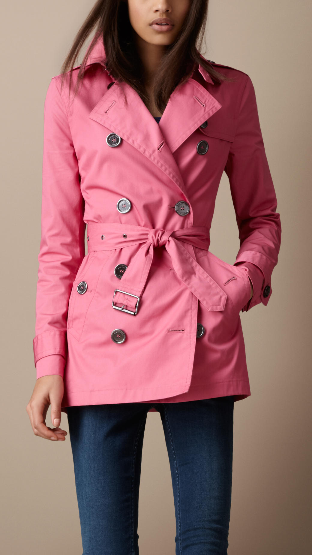 burberry brit short trench coat