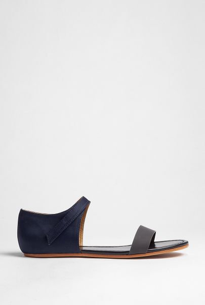 3.1 Phillip Lim Sidibe Leather and Rubber Sandal in Blue (navy) - Lyst