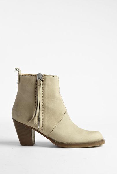 Acne Dusty Beige Pistol Short Boots in Beige - Lyst