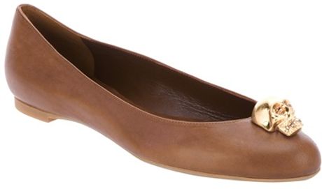 Alexander Mcqueen Skull Ballet Pump in Brown - Lyst