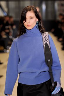 Balenciaga Fall 2012 Long Sleeve Turtleneck Sweater In Blue  - Lyst