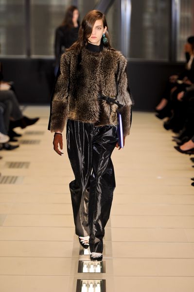 Balenciaga Fall 2012 Wide Pleated Front Techno Fabric Pants In Black  in Black - Lyst