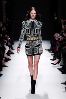 Balmain Fall 2012 Bead Embellished Mini Dress - Lyst