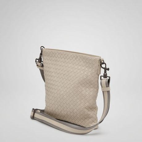 ... Cloth Stone Intrecciato Vn Cross Body Bag in Beige for Men (cloth