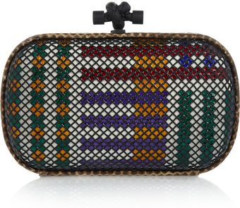 Bottega Veneta Watersnake-trimmed Ceramic and Glass Knot Clutch - Lyst