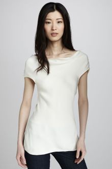 Catherine Malandrino Satin Cowl-neck Top - Lyst