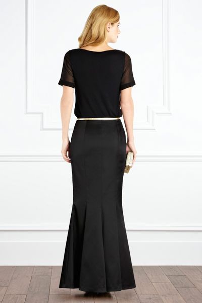 coast structured satin maxi skirt