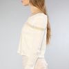Free People The Pieced Lace Top in Beige - Lyst