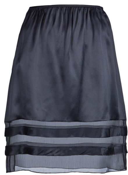 Jil Sander Silk Skirt in Blue (navy) - Lyst