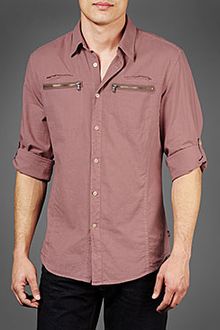 John Varvatos Slim Fit Zip Pocket Shirt - Lyst