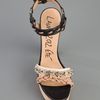 Lanvin Woven Block Heel Sandal in Gold (black) - Lyst