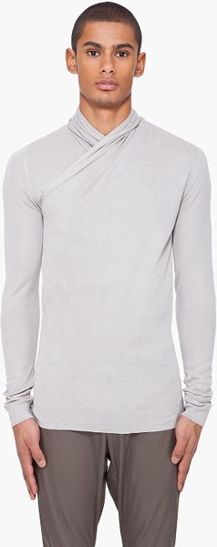 Lanvin Grey Silk Drape Sweater in Gray for Men (grey) - Lyst