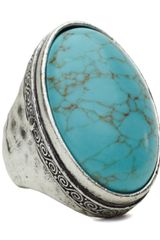 Lucky Brand Large Turquoise Stone Ring