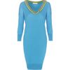 Matthew Williamson Embroidered Silk Knit V Neck Dress in Blue - Lyst