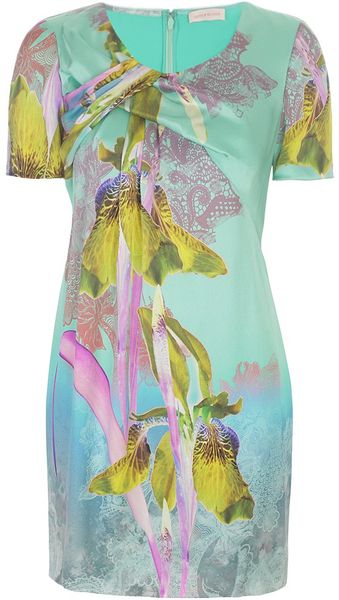 Matthew Williamson Iris Silk Twisted Shift Dress - Lyst