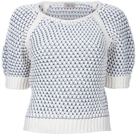 Mus Cropped Sweater in White - Lyst
