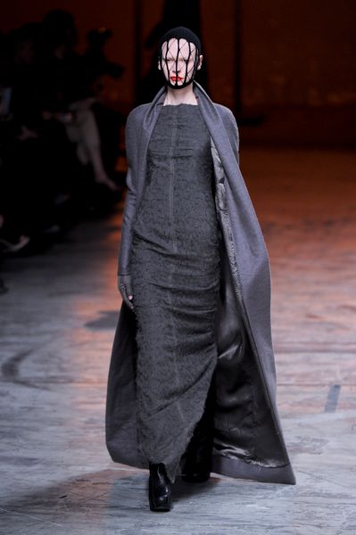 Rick Owens Fall 2012 Gray Wool Maxi Dress With Straight Cut Neckline in Gray - Lyst