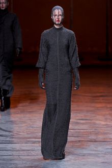 Rick Owens Fall 2012 Dark Gray Wool Maxi Dress With 3/4 Sleeve  - Lyst
