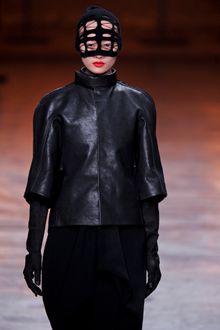 Rick Owens Fall 2012 Cropped Lantern Sleeve Leather Jacket - Lyst