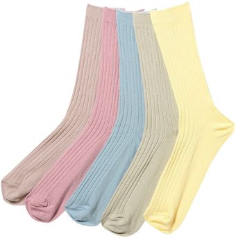 Topman Pastel Ribbed 5 Pack Socks - Lyst