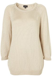 Topshop Knitted Wetlook Sweater - Lyst