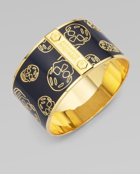 Alexander Mcqueen Largeskull Cuff Bracelet in Blue (navy) - Lyst
