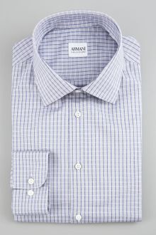 Armani Check Dress Shirt, Purple - Lyst