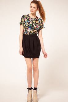 ASOS Collection Asos Linen Mini Bell Skirt - Lyst