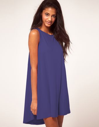 ASOS Collection Asos Mini Swing Dress with Dipped Hem - Lyst