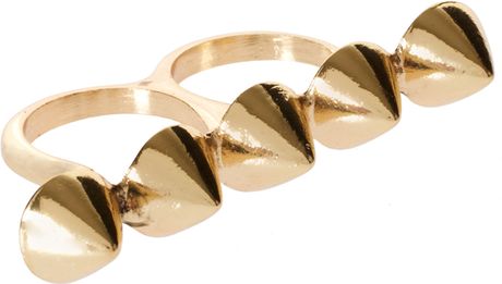 Asos Spike Knuckleduster Ring in Gold - Lyst