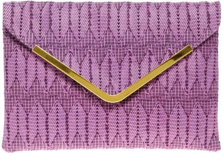 Asos Collection Asos Weave Metal Bar Clutch in Purple - Lyst