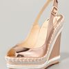 Christian Louboutin Santa Maria Slingback Wedge in Gold (nude) - Lyst