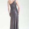 David Meister One Shoulder Metallic Gown in Gray (gunmetal) - Lyst