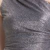 David Meister One Shoulder Metallic Gown in Gray (gunmetal) - Lyst