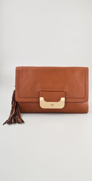 Diane Von Furstenberg Harper Large Envelope Clutch in Brown - Lyst