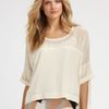 Dkny Silk Top in Beige (black) - Lyst