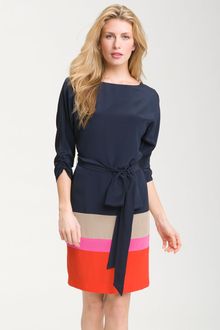 Eliza J Colorblock Silk Crêpe De Chine Dress - Lyst