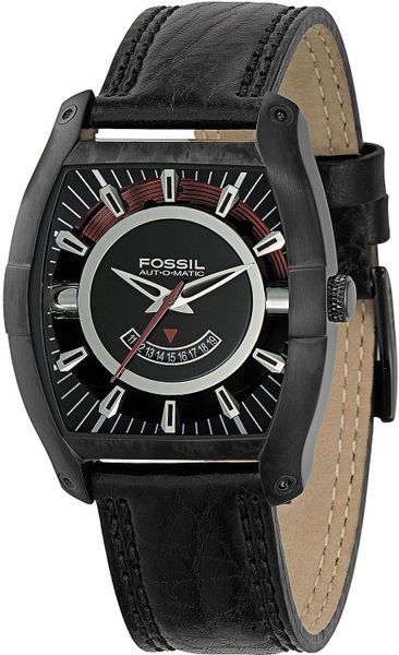 Fossil Oblong Automatic Movement Watch In Black Lyst fossil-oblong-automatic-movement-watch-in-black-lyst