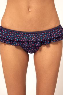 French Connection Frilled Bikini Pant With Ditzy Leaf Print - Lyst