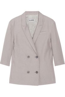 Jil Sander Double-breasted Flax Blazer - Lyst