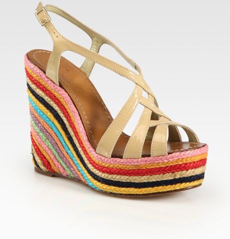 prada leather espadrille wedge sandals