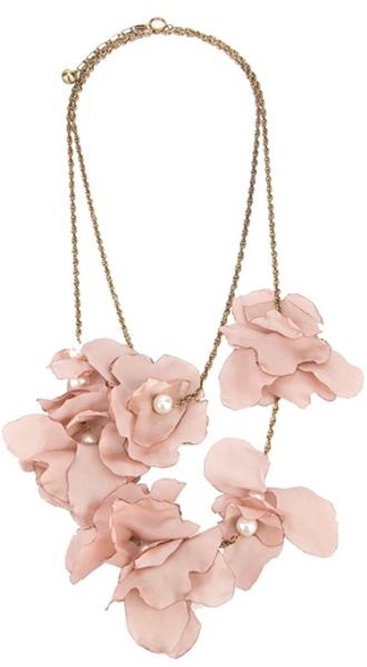 Lanvin Silk Flower Necklace in Pink - Lyst